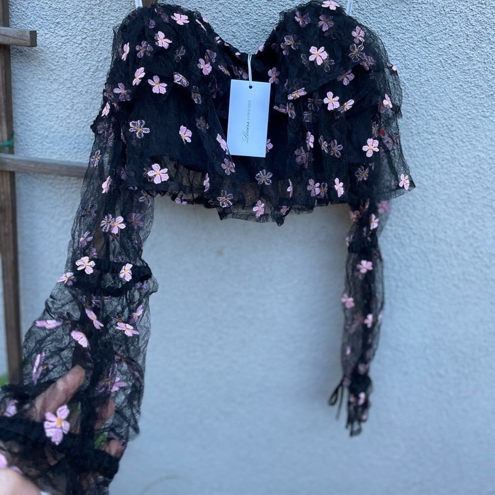 Lovers + Friends Juliana Floral Mesh Crop Top - Picture 12 of 12
